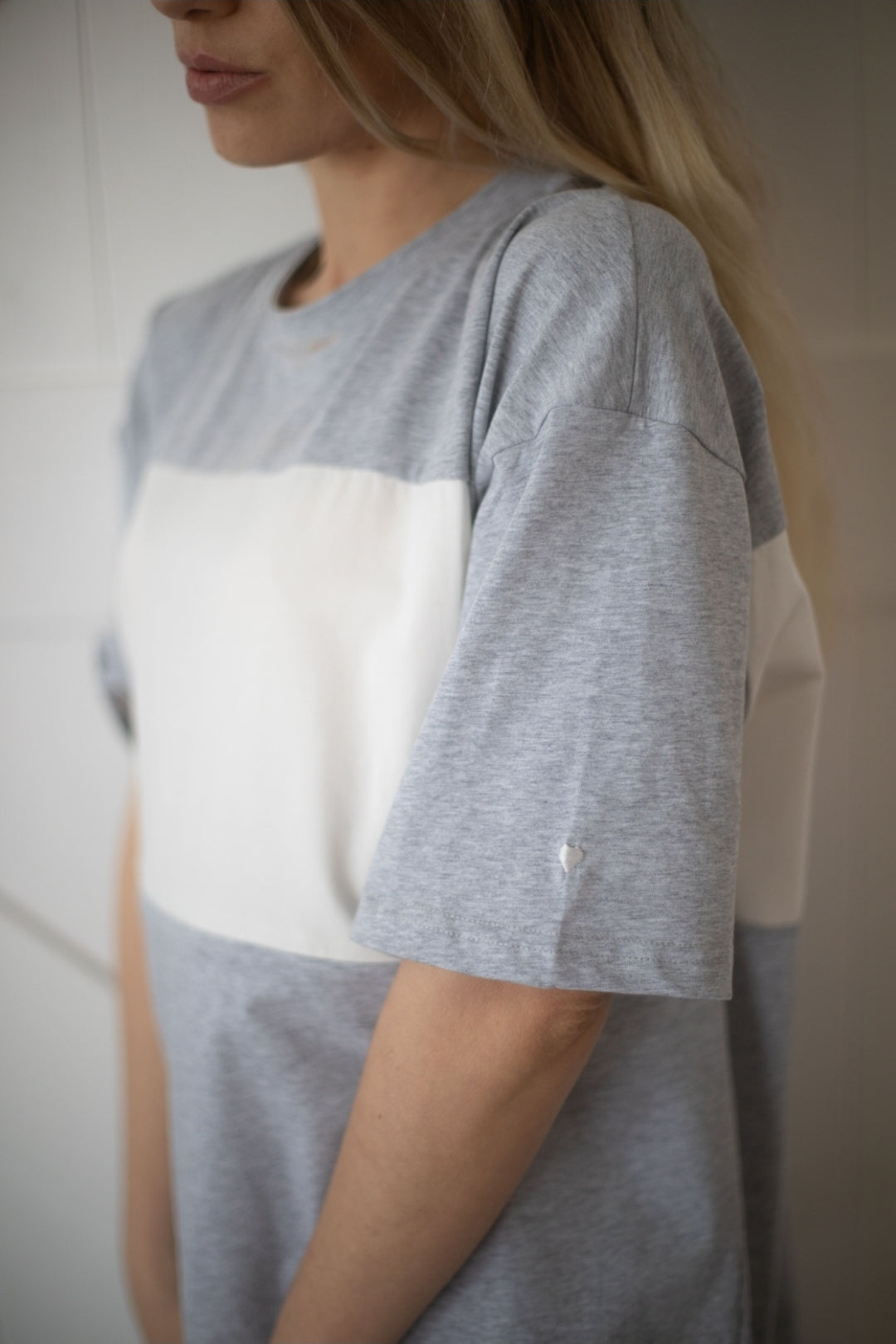 Grey & White Breastfeeding Tee